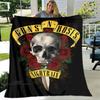 Плед с ретро-принтом группы Guns n'roses Фланелевый мягкий и уютный плед Плед для дома и путешествий Теплый плед для детей подарок на день рождения