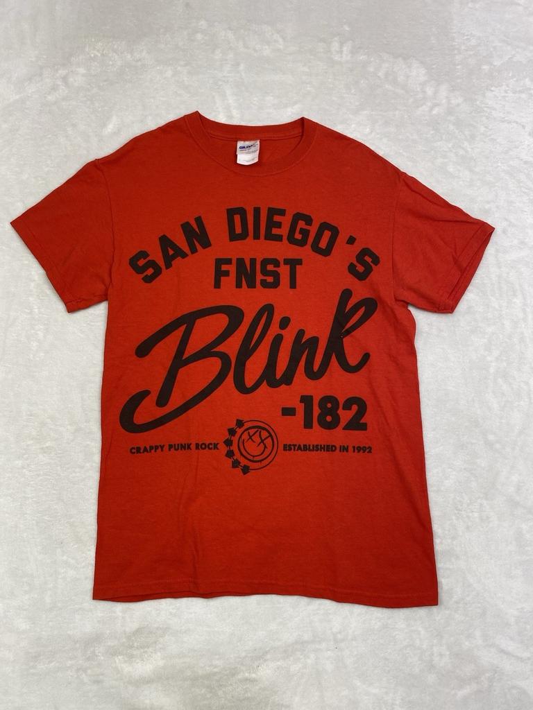 Blink-182 adult size small San Diego’s finest crappy Pop punk T-shirt red