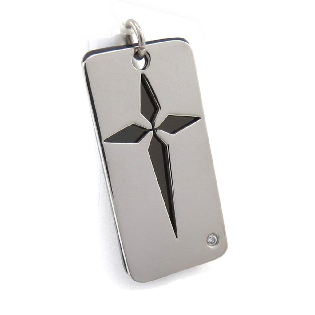 Les Trésors De Lily [E4247] — Мужской кулон «Крест», черный, серебристый