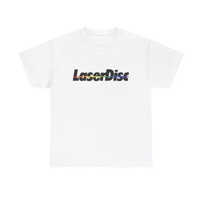 LaserDIsc Винтажная Графическая Футболка с Логотипом Ретро Фильмы Унисекс Плотный Хлопок