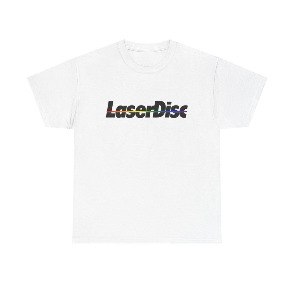 LaserDIsc Винтажный Логотип Графическая Футболка Ретро Фильмы Унисекс Плотный Хлопок Футболка Унисекс