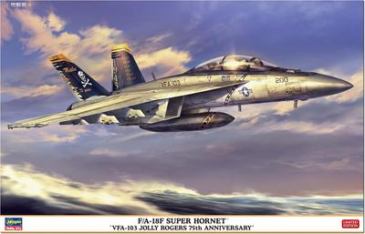Hasegawa Масштаб US Super Hornet Jolly Rogers 75-я годовщина Пластиковый набор 07552 1/48 F/A-18F VFA-103 (Самолет)