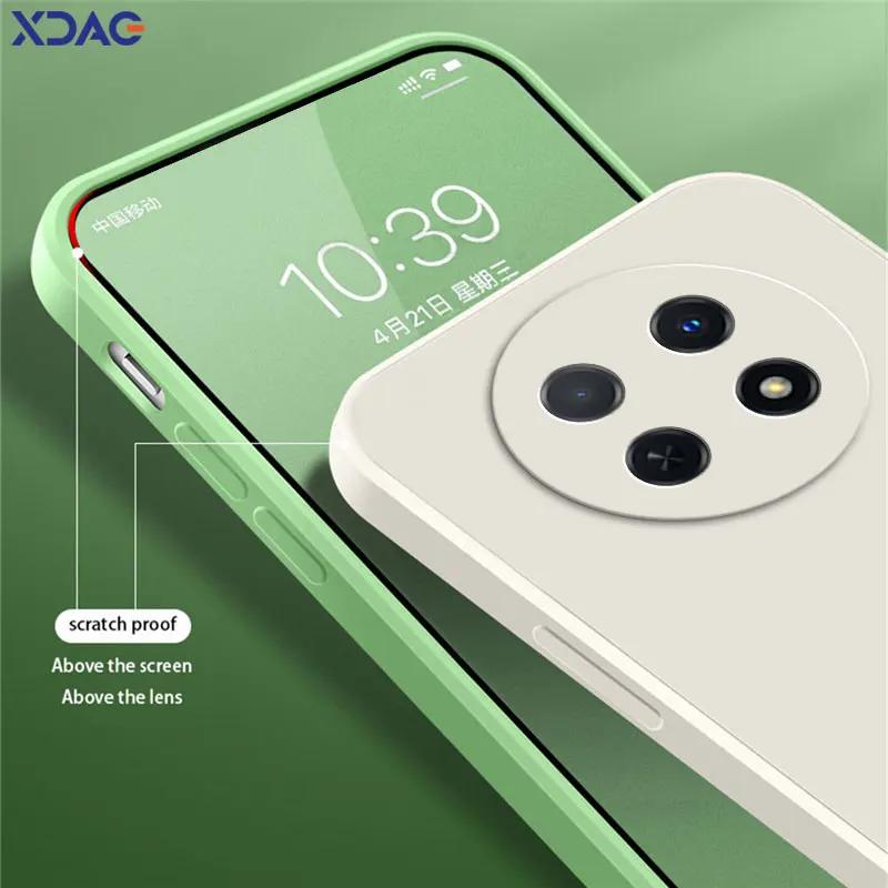 Square Liquid Silicone Back Case for Huawei Nova Y91 Global Mobile Phone Cover NovaY91 Camera Protective Shockproof Bag