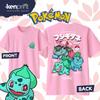 Anime Pokémon Bulbasaur Evolution Cotton Tshirt New Summer Unisexs and Womens Harajuku Clothing Fashion Casual Street Tshirt