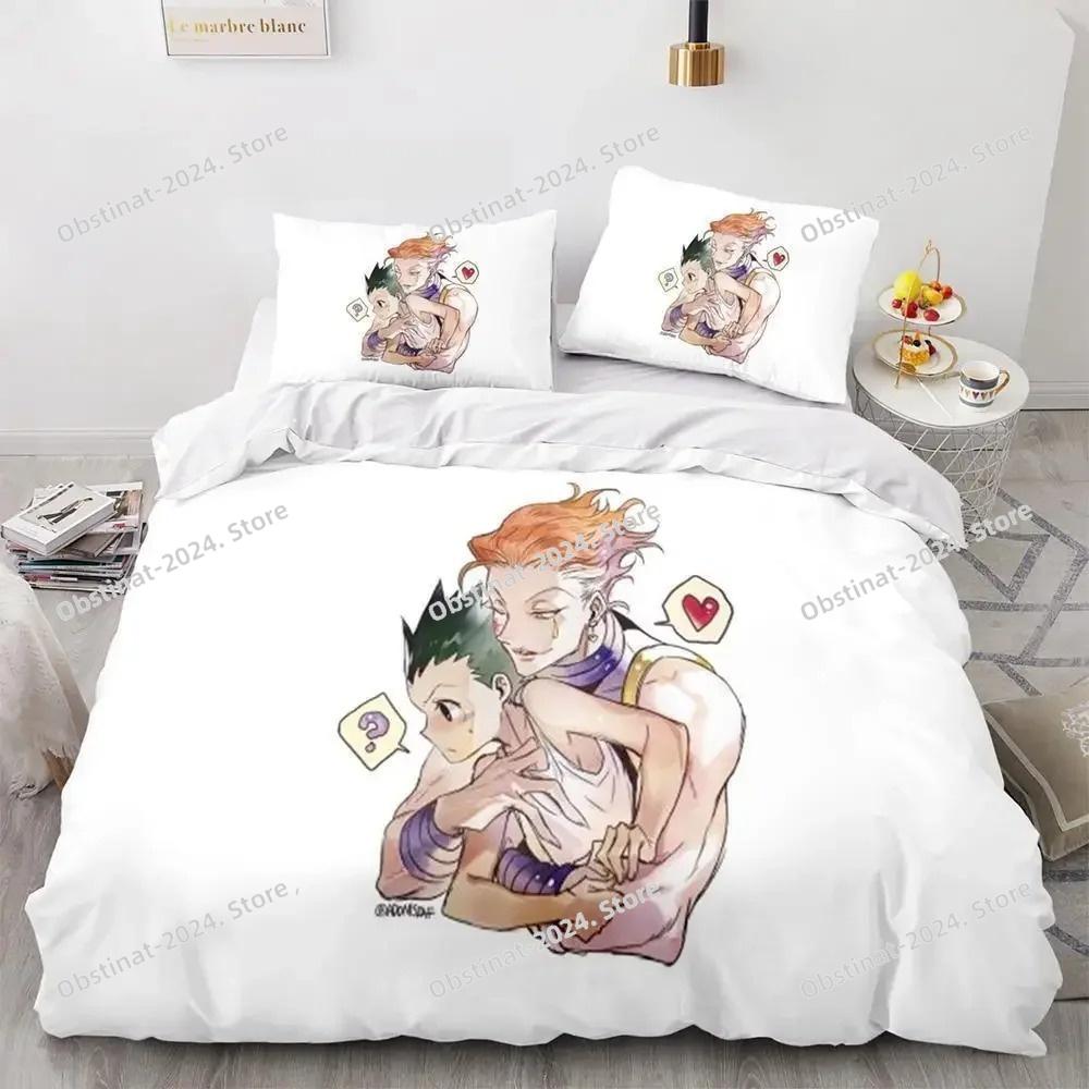 Модный аниме постельный комплект HUNTER×HUNTER Односпальный Полуторный Двуспальный Кинг-сайз Комплект для кровати Взрослый Детский Спальня Комплекты пододеяльников Домашний текстиль