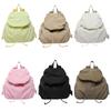 Pleated Drawstring Backpack Flap Sports Shoulders Bag Fashion Nylon Backpack  Travel
