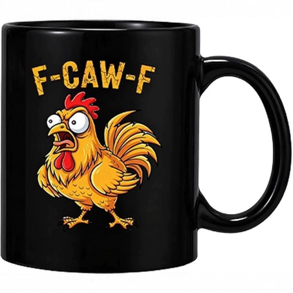 Смешная кружка F-Caw-F Chicken FCAWF, забавная чашка для чая, подарок для женщин и мужчин, 3,74"*3,15", милая чашка, подарок из премиального керамического материала