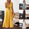 A-Line Dress Elegent Beauty Lady Dress Single-breasted Large Hem Long Dress Solid Color