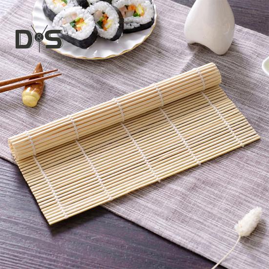 Бамбуковый коврик для суши с ложкой для риса, натуральный коврик для суши, безопасные для пищевых продуктов принадлежности для приготовления суши, формовки и формовки суши-роллов