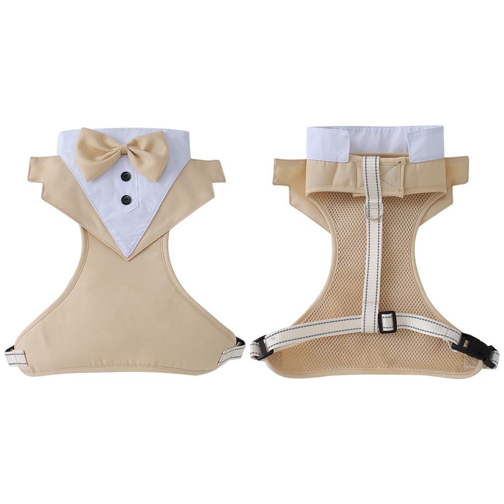 Dog Tuxedo Harness Adjustable Dog Harness No Pull for Small Medium Large Dogs Male Dogs Wedding Suit with Bow Tie Party Costume