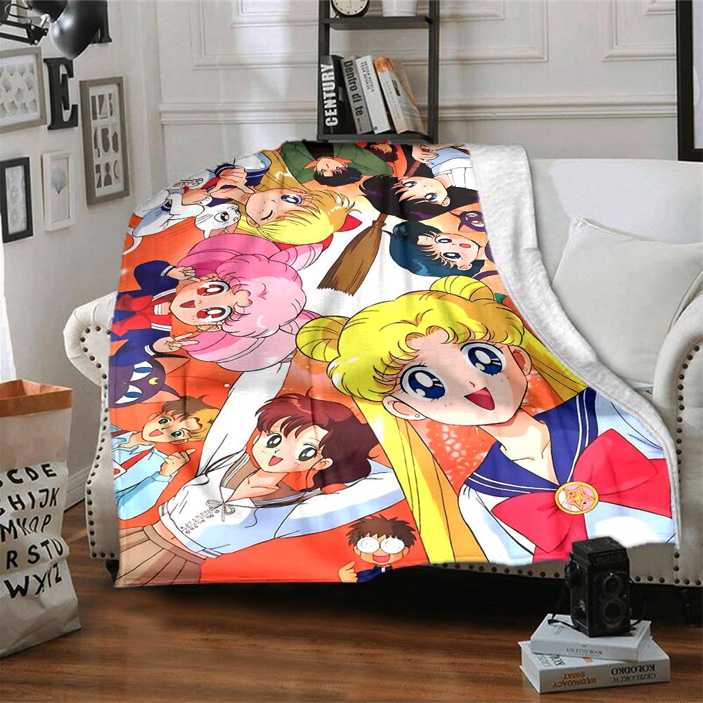 1pc Moonlit Sailor Magic flannel Blanket for Super Soft Cute Comfort Blanket for Travel Bedding Couch Sofa Blanket Y73025