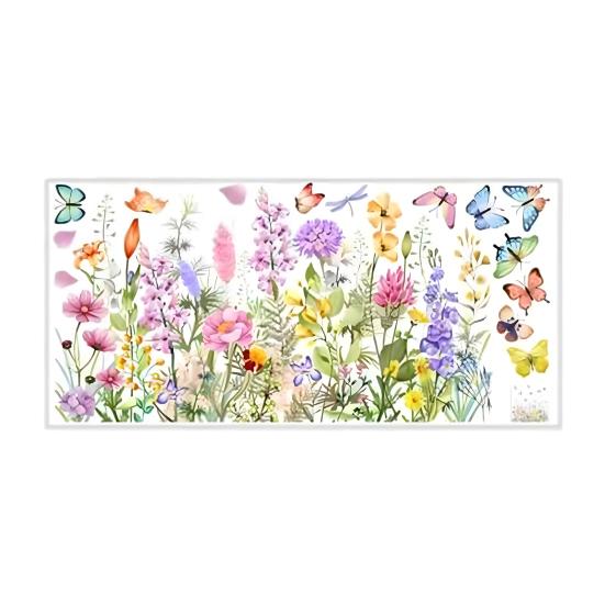 Красочные цветочные наклейки на окна, двухсторонние статичные наклейки на окна, цветочные узоры, весенние наклейки на окна для декора дома, спальни, офиса