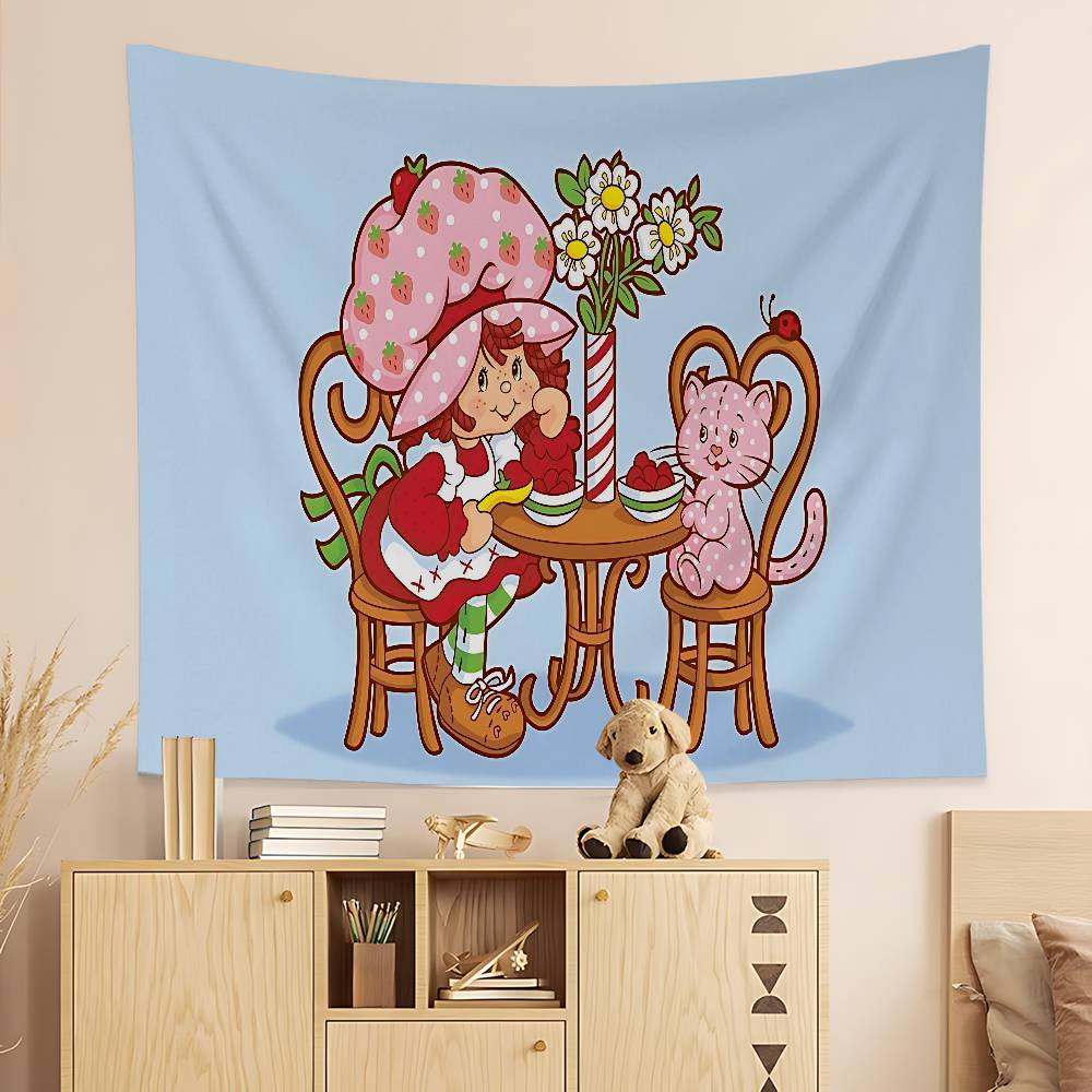 SStrawberryshortcake Girl Tapestry Art Printing Art Science Fiction Room Home Decor Wall Art Decor