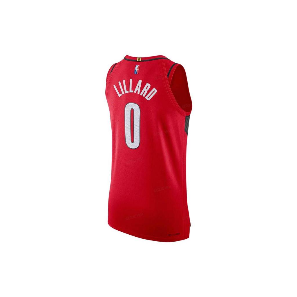 Jordan Майка с принтом команды НБА, майка Player Edition, сезон 2022–2023 гг., Trail Blazers Дамиан Лиллард Нет. 0 Майка унисекс красная DB3495-657