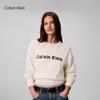 Calvin Klein Женский хлопковый вязаный топ с круглым вырезом и логотипом