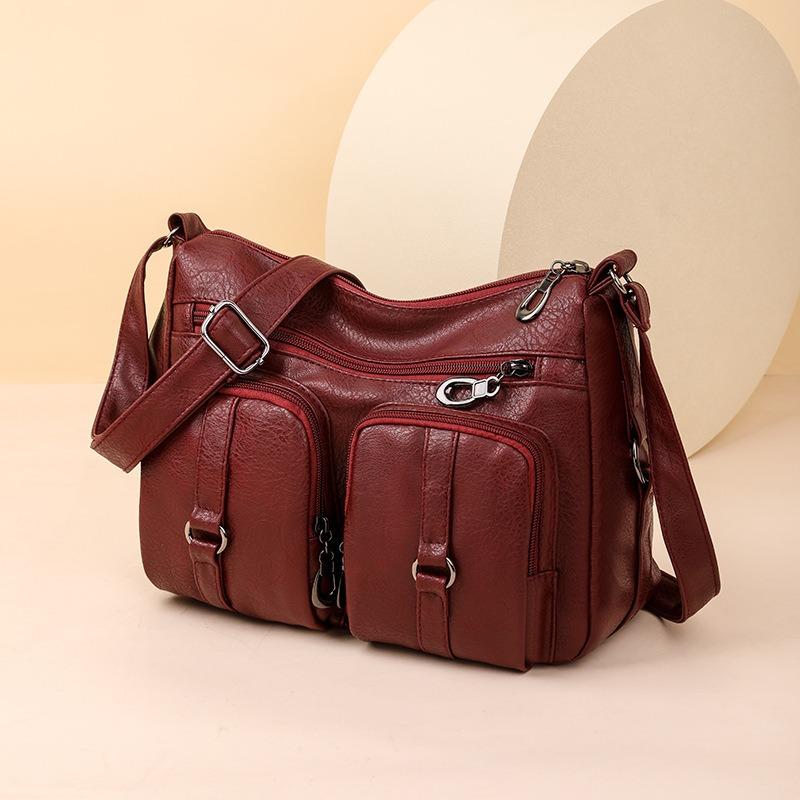 Новая женская сумка-мессенджер из вымытой кожи, модная женская сумка через плечо, модный ретро-стиль, сумка для мамы
