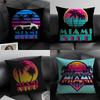 Чехол на подушку Miami Vice С принтом Чехол на подушку Для гостиной Дивана Подушка Декор спальни