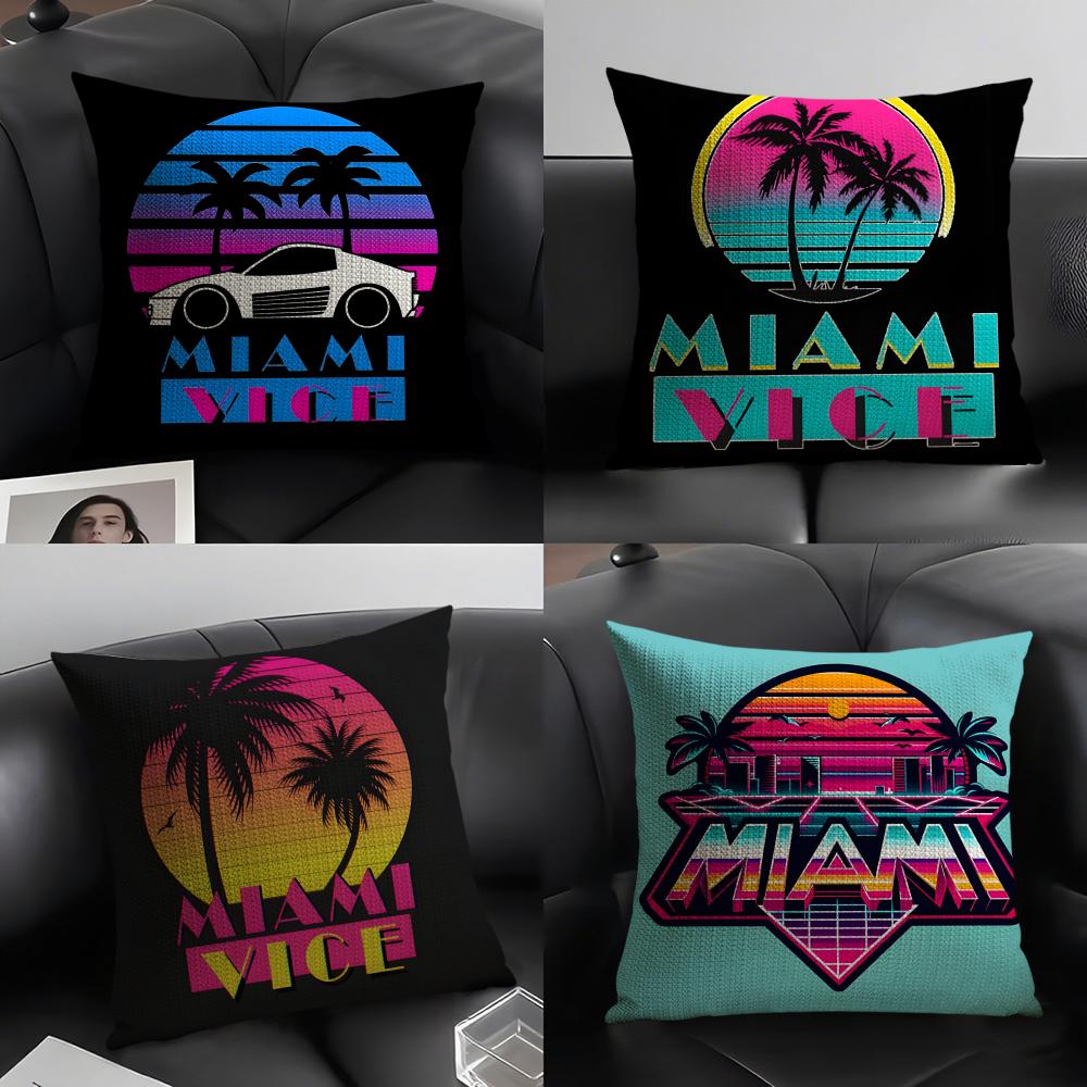 Чехол на подушку Miami Vice С принтом Чехол на подушку Для гостиной Дивана Подушка Декор спальни