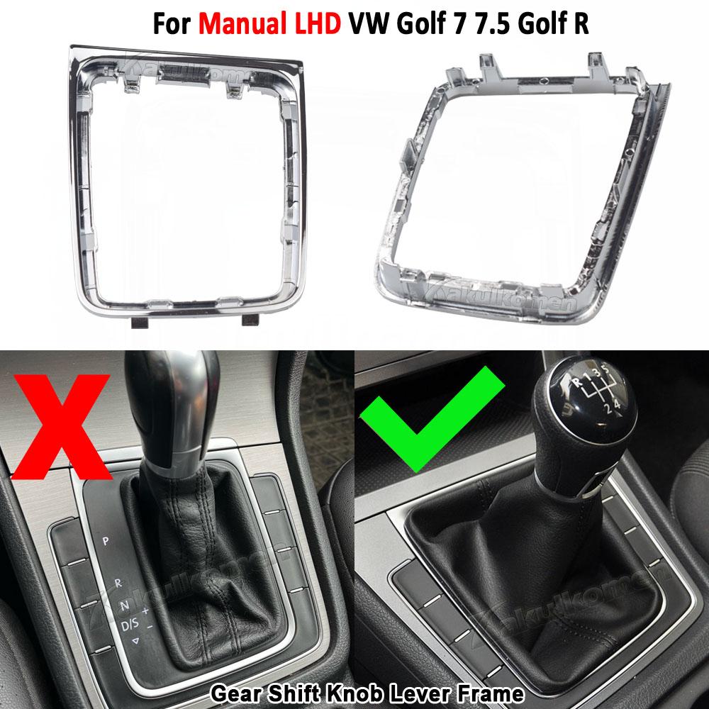 For VW Manual Golf 7 7.5 Golf R Left Driving Gear Shift Knob Lever Gear Stick Frame Bracket Circle Shift Knob