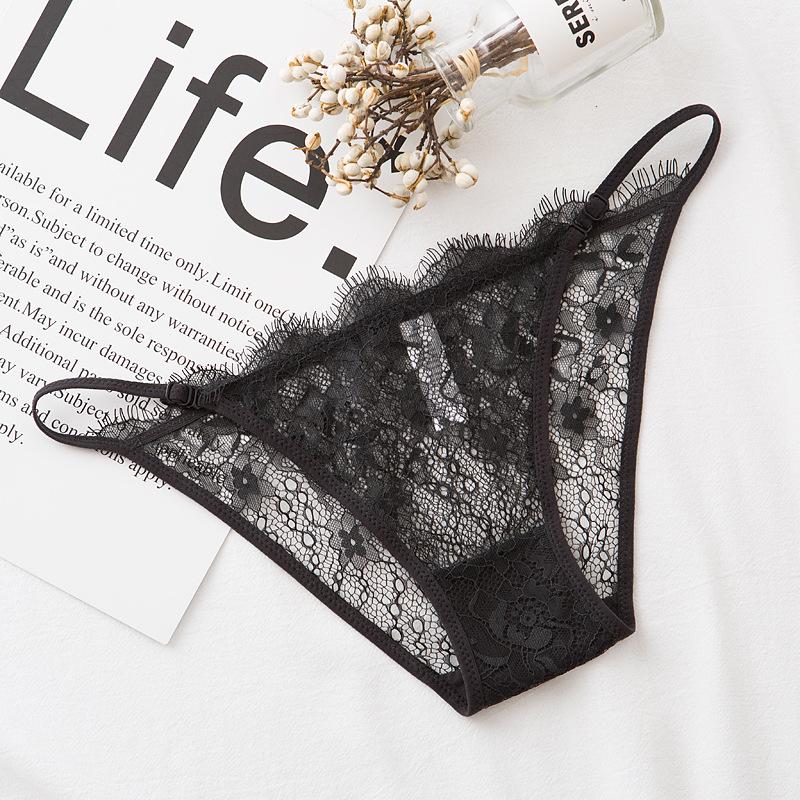 Lace Thin Strap Sexy Panties Transparent Hollow Women's Triangle Panties