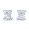 [R7157] - Silver Earrings 'Ourson' Silver White (rhodium) - 8x7mm