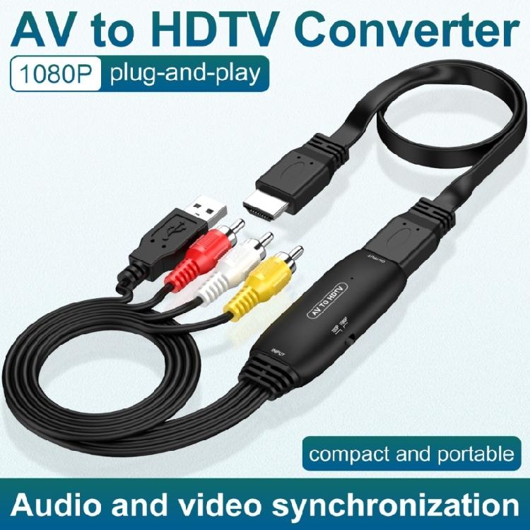 Адаптер AV-входов на HDMI Plug and Play, Конвертер RCA в HDMI для легкого подключения классических устройств к новым дисплеям