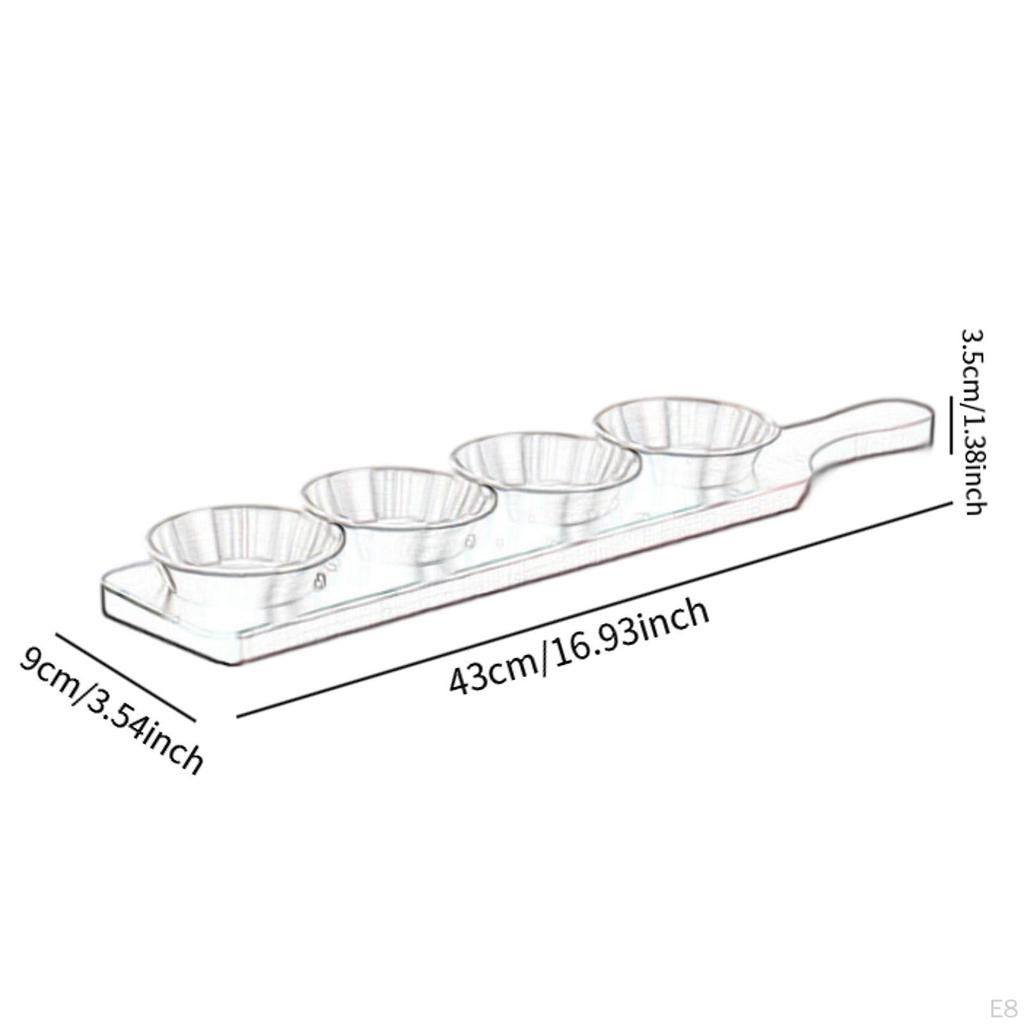 Набор тарелок для соуса, разделенная миска для приправ с деревянной подставкой, органайзер для украшения подноса, сервировка