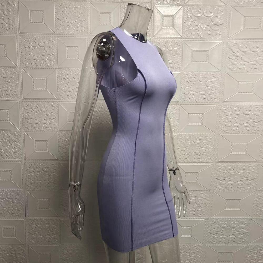 Женское платье без рукавов с круглым вырезом, летнее однотонное платье для похудения ягодиц