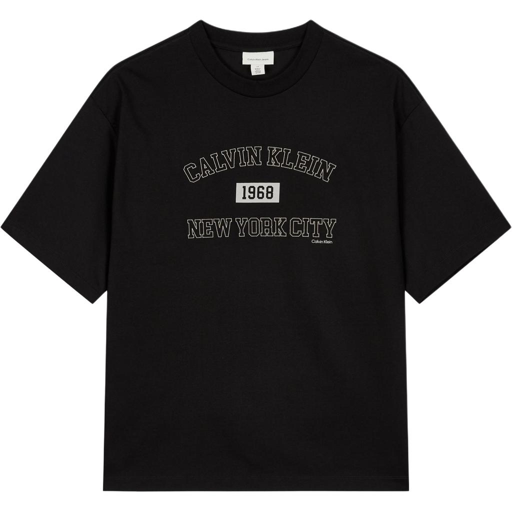 Calvin Klein Футболка мужская с круглым вырезом свободного кроя с буквенно-цифровым принтом, черная 4RB846G-UB1