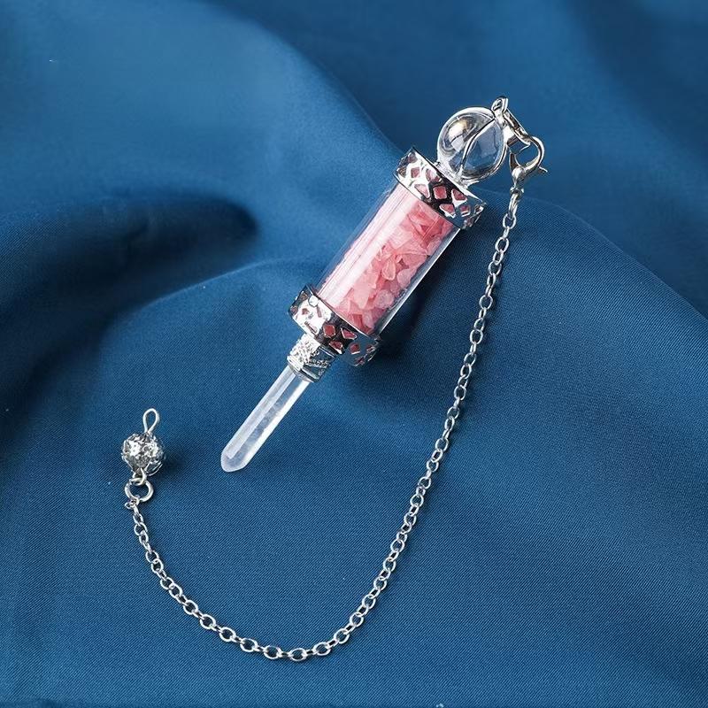 Hot Selling Multi Material Healing Amethyst Peridote Crystal Wishing Bottle Pendant for Yoga Meditation