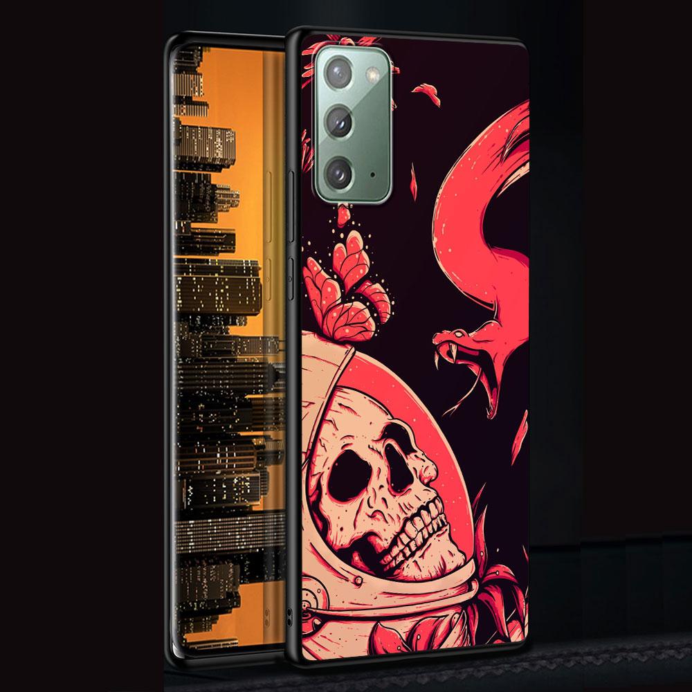 Чехол-бабочка в стиле ретро с черепом для Samsung Galaxy Note 20 Ultra 10 Lite 9 8 A53 A52 S23 S22 S21 S20 Plus, силиконовый черный чехол для телефона