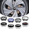 VW 4Pcs 56mm 60mm Car Wheel Center Hub Cap Cover Emblem Stickers For Volkswagen VW GTI Polo Golf Passat Tiguan Arteon Touareg Caddy