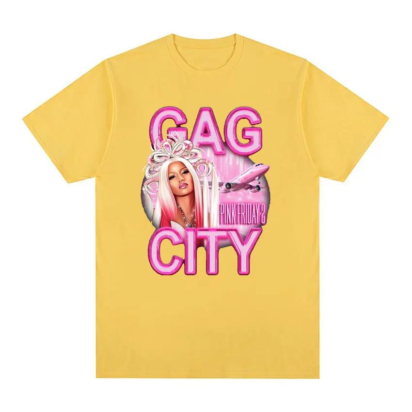 Gag City, футболка с принтом Nicki Minaj Королева Рэпа Женская Мужская Эстетичная Футболка с Коротким Рукавом Хип-Хоп Круглый Вырез Хлопковая Футболка Топы