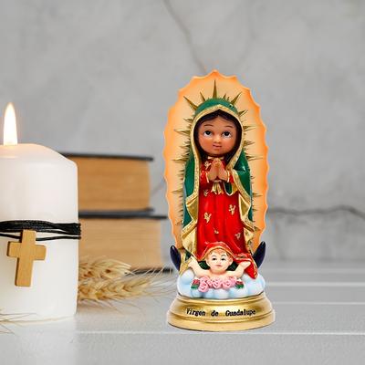 1шт статуэтка из смолы религиозная коллекционная фигурка расписанная вручную деталь католическая икона матери для украшения рабочего стола, идеально подходит для Рождества, Дня матери