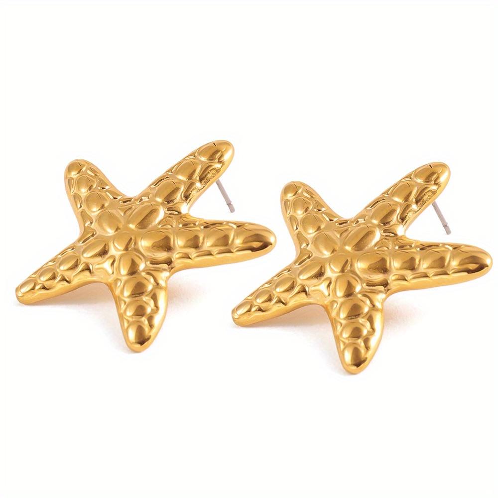 1pair Fashionable Elegant Delicate Starfish Stud Earrings