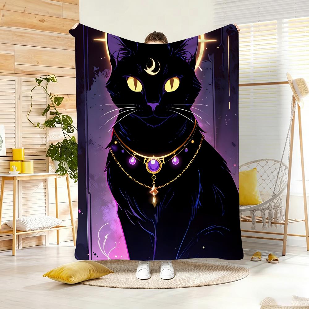 Мультяшное одеяло M-MoonS CatS, мягкое, теплое, для спальни, гостиной, кровати, путешествий, кемпинга, пикника, подарок