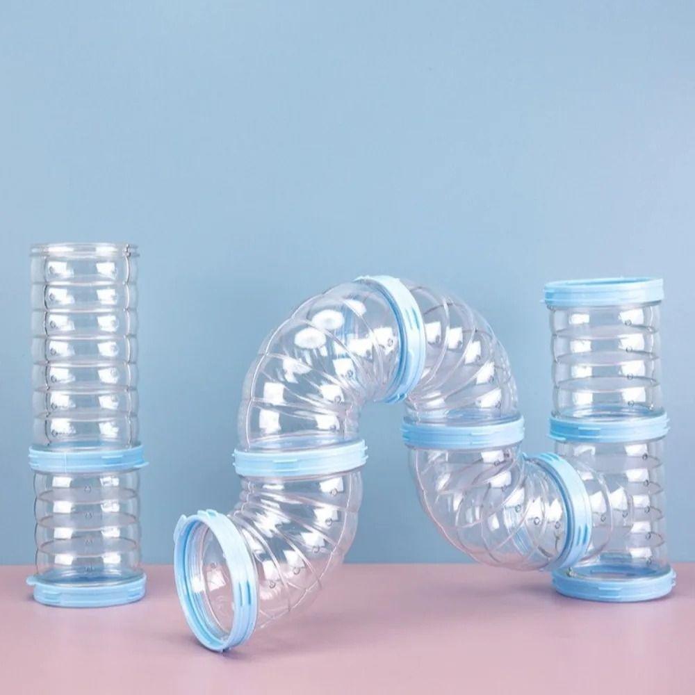 Transparent Hamster Tunnel Tubes Set 5.5cm Diam Hamster Coop External Pipelines Small Pet Supplies