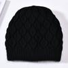 Versatile rabbit down knitted hat female fish scale pattern solid color outdoor autumn and winter wool hat thermal hat