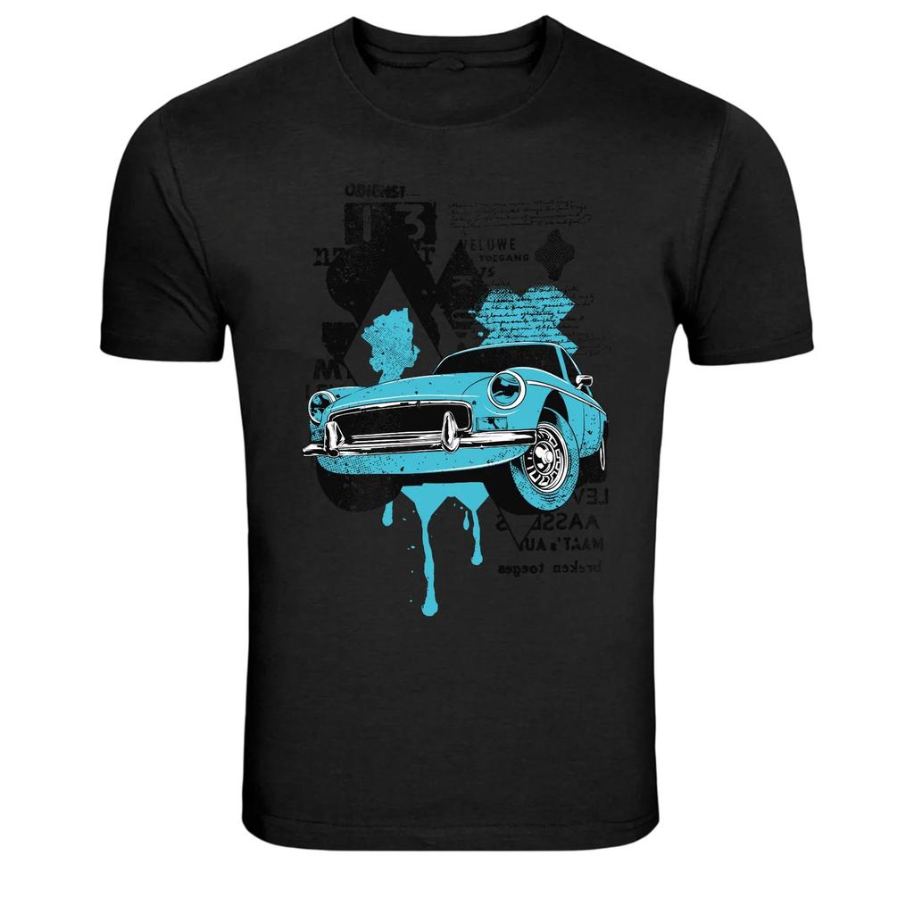 Vintage Blue Classic Car Retro Graphic T-Shirt