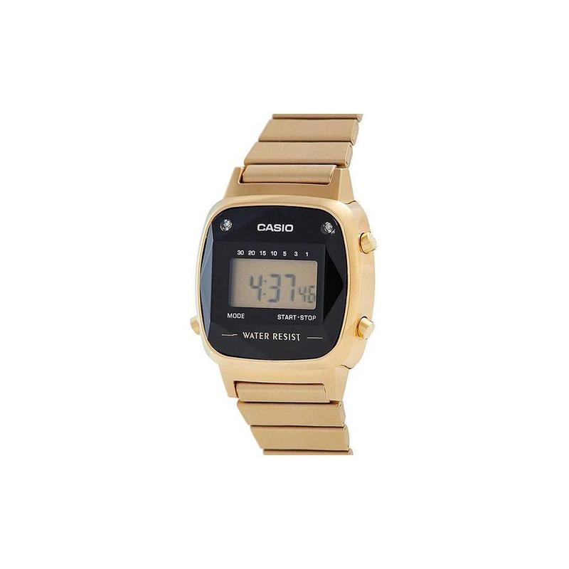 Casio Серия VINTAGE-L Цифровой дисплей СТАНДАРТНЫЙ ЖК-дисплей Квадратный циферблат Водонепроницаемые Спортивные кварцевые часы Кварцевый механизм Стальной ремешок LA670WGAD-1