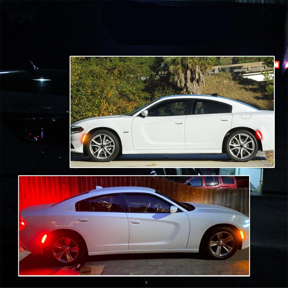 4 шт. Светодиодные боковые габаритные огни Передние Задние Для Dodge Charger 2015-2023 Затемненный корпус