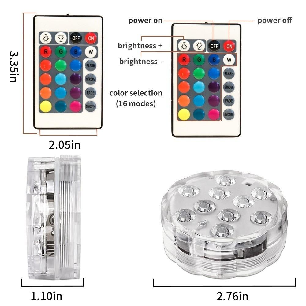 with Remote Diving Light 10-LED Remote Control Pool Diving Light Gifts Submersible LED Lights