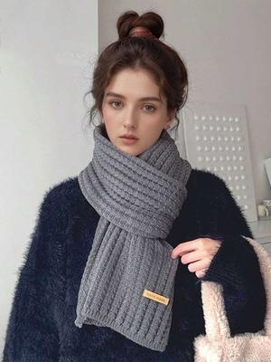 Новый дизайн, толстый вязаный шарф для женщин, модные зимние теплые кашемировые шарфы, шейный платок для леди в корейском стиле, галстук-бандана