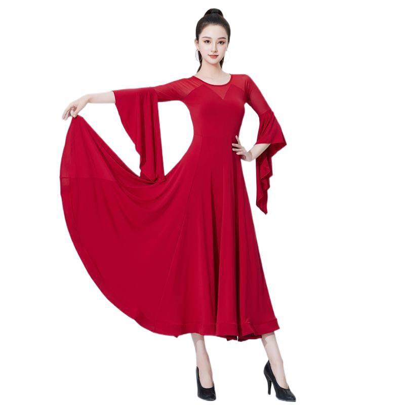 Новое платье для бальных танцев вальса по национальному стандарту - Современная юбка с большим взмахом для соревнований