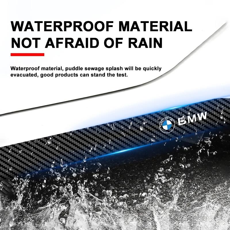 Carbon Fiber Texture Door Sill Sticker, Anti-Scratch Side Skirt Body Protector Decal Compatible with BMW E36 E64 E85 E60 F10 F30 DJ1