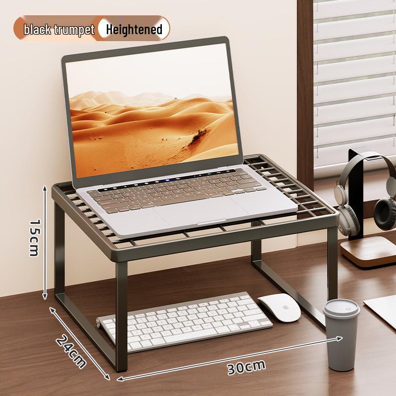 Adjustable Laptop & Monitor Cooling Stand with Storage Shelf