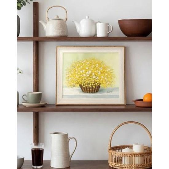 RINTO Art Panel Flower Yellow Bouquet Painting Frame Good Luck Interior Stylish Poster Stand Framed Feng Shui Wealth