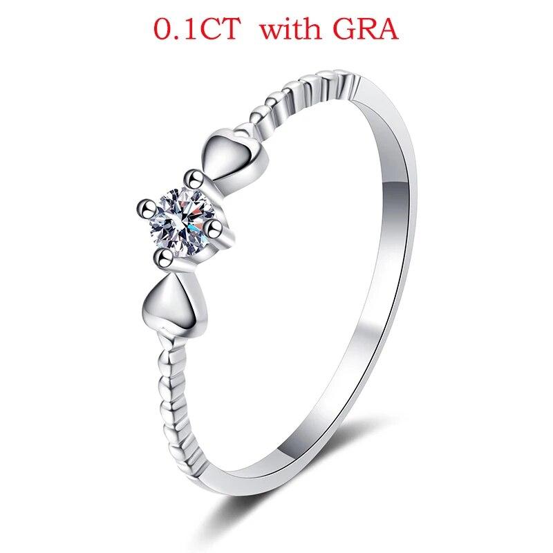 0.056-0.1CT 3mm VVS Moissanite Stackable Rings for Women Female Wedding Band Match Diamond S925 Sterling Silver Jewelry