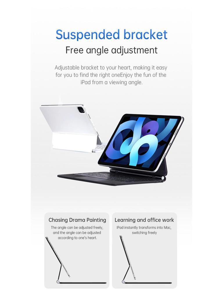 Клавиатура Bluetooth Pro11 iPad Floating Magic M34: 11-е поколение, Magnetic Air7, с подсветкой