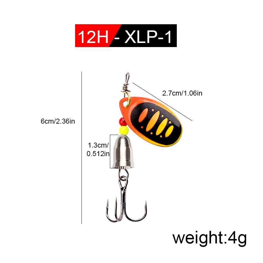 FISH KING Spinner Bait 3,9 г, 4,6 г, 7,4 г, 10,8 г, 15 г, приманки для ложки, металлические приманки для щуки с тройными крючками, искусственная приманка для окуня, рыболовная приманка